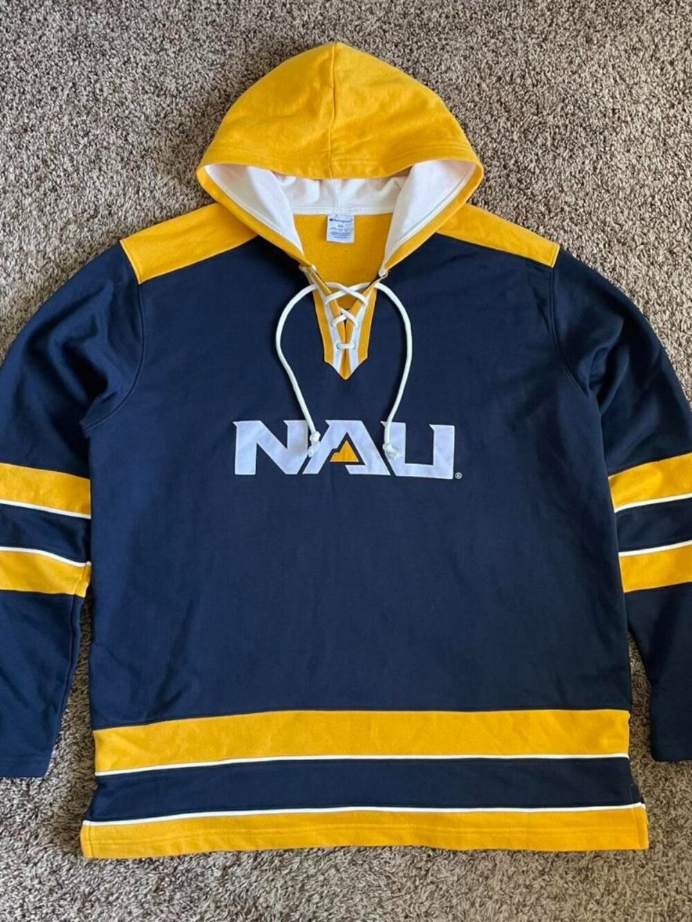 NAU Champion Pullover Hockey Hoodie Northern Arizona University Retro